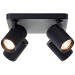 Brilliant Marty Plafonnier Aluminium Sablonneux Noir 20W 1400lm - 830 Blanc Chaud | Incl. 4x GU10