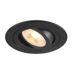 SLV New Tria 75 Spot Aluminium Noir Ronde | Diamètre 75mm - Convient pour 1x GU10 