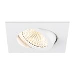 SLV New Tria 68 Spot Aluminium Blanc Carré 8.3W 750lm 60D - 930 Blanc Chaud | Diamètre 68mm - Meilleur Rendu Des Couleurs - Dimmable 