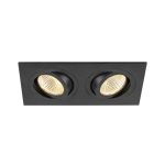 SLV New Tria 155 Spot Aluminium Noir Carré 14W 640lm 38D - 930 Blanc Chaud | Meilleur Rendu Des Couleurs - Dimmable 