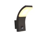 Ansell LED Wall Light Senza Graphite 6W 410lm - 830 Warm White | IP54 - Motion and Light Sensor