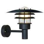 Nordlux Lønstrup 32 Applique Murale Métal et Verre Noir | 320mm - IP44 - Convient pour E27