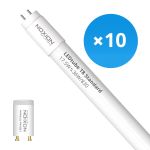 Lot 10x Noxion Tube LED T8 Avant (EM/Direct 230V) Standard Output 17.5W 1800lm - 830 Blanc Chaud | 120cm - Équivalent 36W