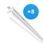 Lot 8x Noxion Réglette Click Réflecteur LED T8 | Convient Pour 2x 150cm Tube LED
