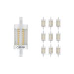 Lot 10x Ledvance Performance LED R7s double Ended 78mm Claire 9.5W 1055lm - 827 Blanc Très Chaud | Dimmable - Équivalent 75W