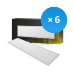Lot 6x Panneau LED Backlit 36W 3240lm - 840 Blanc Froid | 120x30cm - UGR <22