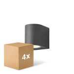 Lot 4x D'Lite Applique Murale Vossem Aluminium Noir | Convient pour 1x GU10