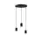 Calex Retro Suspension Luminaire Cordset Ronde Métal Noir  |incl. câble 2 Mètre - Convient pour 3xE27 