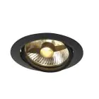 SLV New Tria 1 Spot Aluminium Noir Ronde | Diamètre 150mm - Convient pour 1x GU10 (AR111) 