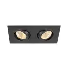 SLV New Tria 155 Spot Aluminium Noir Carré 14W 610lm 38D - 927 Blanc Très Chaud | Meilleur Rendu Des Couleurs - Dimmable 