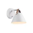 DFTP by Nordlux Strap 15 Applique Murale Métal et Leather Blanc | Convient pour GU10