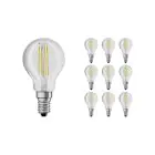 Lot 10x Osram Retrofit LED E14 Boule Filament Claire 4W 470lm - 840 Blanc Froid | Équivalent 40W
