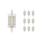 Lot 10x Ledvance Performance LED R7s double Ended 78mm Claire 9.5W 1055lm - 827 Blanc Très Chaud | Dimmable - Équivalent 75W