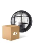 Lot 4x D'Lite Applique Murale Ecco Noir Ronde | IP54 - Convient pour 1x E27