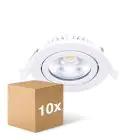 Lot 10x Noxion LED Inclinable Slim Spot Blanc Ronde 6W 350lm 60D - 920-930 Dim To Warm | 85mm - IP54 - Dimmable - Meilleur Rendu Des Couleurs