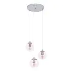 Eglo Suspension Luminaire Ariscani 2 Acier Chrome | Convient pour 3x E27