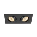 SLV New Tria 155 Spot Aluminium Zwart Vierkant 14W 610lm 38D - 927 Zeer Warm Wit | Beste Kleurweergave - Dimbaar 