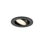 SLV New Tria 45 Spot Aluminium Zwart Rond 4W 360lm 24D - 930 Warm Wit | Zaagmaat 45mm -  Beste Kleurweergave