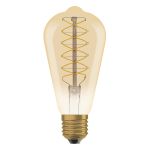 Ledvance Vintage 1906 LED E27 Peer Goud 7W 600lm - 822 Zeer Warm Wit | Dimbaar - Vervangt 48W