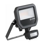 Ledvance LED Breedstraler Aluminium Zwart 8W 1200lm 100D - 840 Koel Wit | IP65 - Bewegings- En Lichtsensor - Symmetrisch