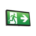 Ansell LED Muurmontage Nooduitgang bord EndLED Zwart 2.5W 18lm - 860 Daglicht | Testknop