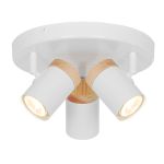 D'Lite Spot Beitem Metaal Mat Wit FSC Hout | Geschikt Voor 3x GU10