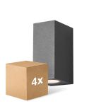 Voordeelpak 4x D'Lite Wandlamp Vrebos Aluminium Zwart | Geschikt voor 2x GU10