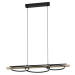 Eglo Pendelarmatuur Boyal Hout Zwart, Bruin 40.5W 3600lm - 830 Warm Wit | Dimbaar