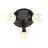 Nordlux Milford Plafondlamp Glas Mini 3-Rondel Zwart | Geschikt voor 3x E14