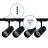 Complete Set 1-Fase Rail 1 Meter Zwart | incl. 4x Spot + GU10 2700K 3W Dimbaar + Eindkap, Voedingsconnector