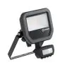 Ledvance LED Breedstraler Aluminium Zwart 8W 1200lm 100D - 840 Koel Wit | IP65 - Bewegings- En Lichtsensor - Symmetrisch