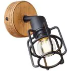 Brilliant Gwen Wandlamp Metaal Hout Zwart | Geschikt voor 1x E14