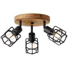Brilliant Gwen Plafondlamp Metaal Hout Zwart | 350mm - Geschikt voor 3x E14