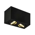 SLV Triledo Dubbel Plafondlamp Aluminium Zwart 14W 1300lm 38D - 830 Warm Wit