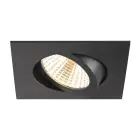 SLV New Tria Universeel 68 Spot Aluminium Zwart Vierkant 8.6W 600lm 38D - 925-930-940 CCT | Zaagmaat 68mm - Beste Kleurweergave - Dimbaar 