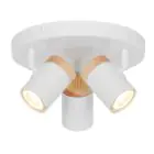 D'Lite Spot Beitem Metaal Mat Wit FSC Hout | Geschikt Voor 3x GU10